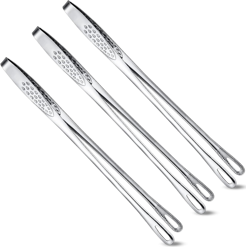 3 Pcs Kitchen Tongs BBQ Tweezers for Cooking Stainless Steel Kitchen Tweezers Gr