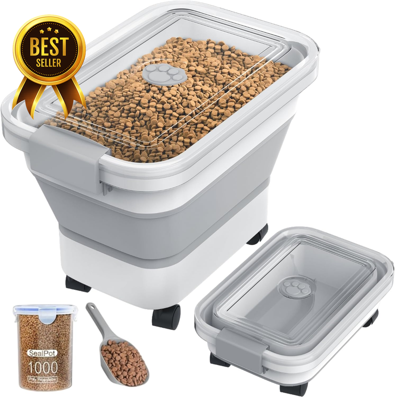20-23 Lbs Dog Food Storage Container,Collapsible Dog Food Container