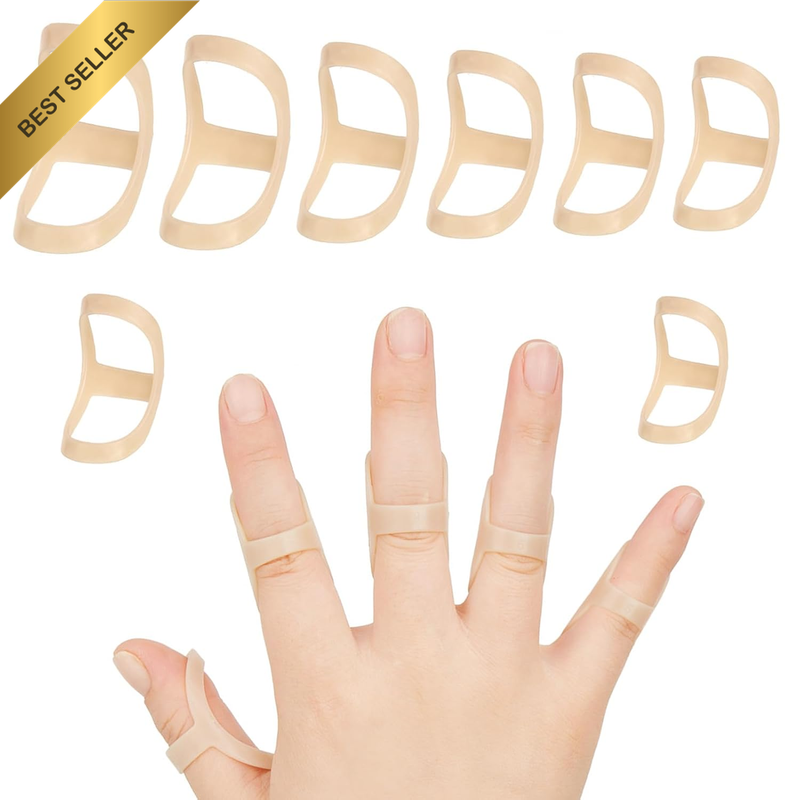 8 Pcs Finger Splint Set, Oval Finger Braces for Arthritis and Trigger Finger Rel