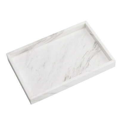 Natural Marble Storage Vanity Tray, Cosmetics Jewelery Tray, Kitchen Organize...