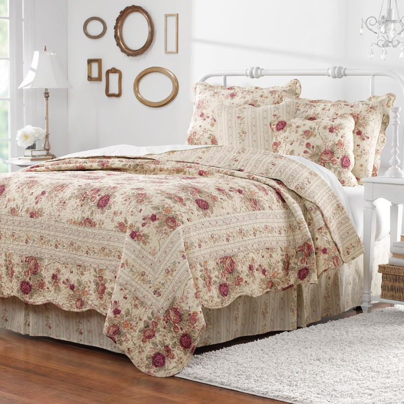 Greenland Home Antique Rose Quilt Set, King/California King 
