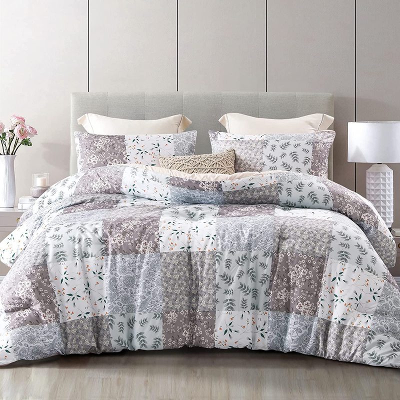 3-Piece Queen Comforter Set, Soft Reversible Full Size Bedding Comforter Sets, P