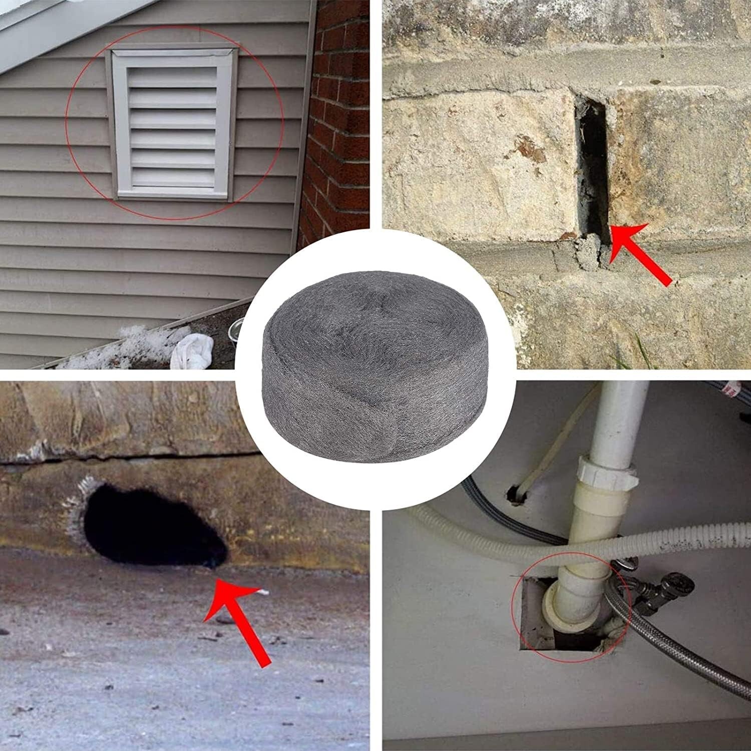 Stainless Steel Wool Steel Wool Fill Fabric Roll Gap Blocker Coarse Wire Hardw