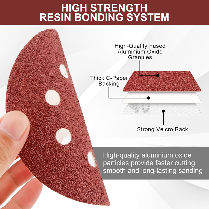 100 PCS 5 Inch Sanding Disc 80 Grit, 8 Hole Sandpaper Hook and Loop Sanding Pads