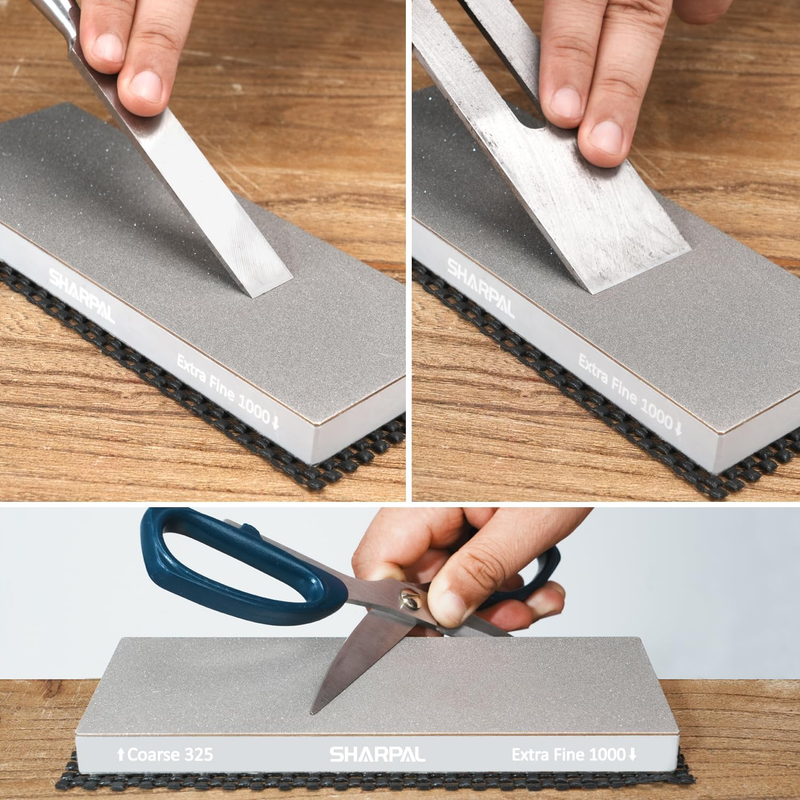 168H Large 8" x 3" Dual-Grit Diamond Sharpening Stone – Coarse 325 & Extra-Fine