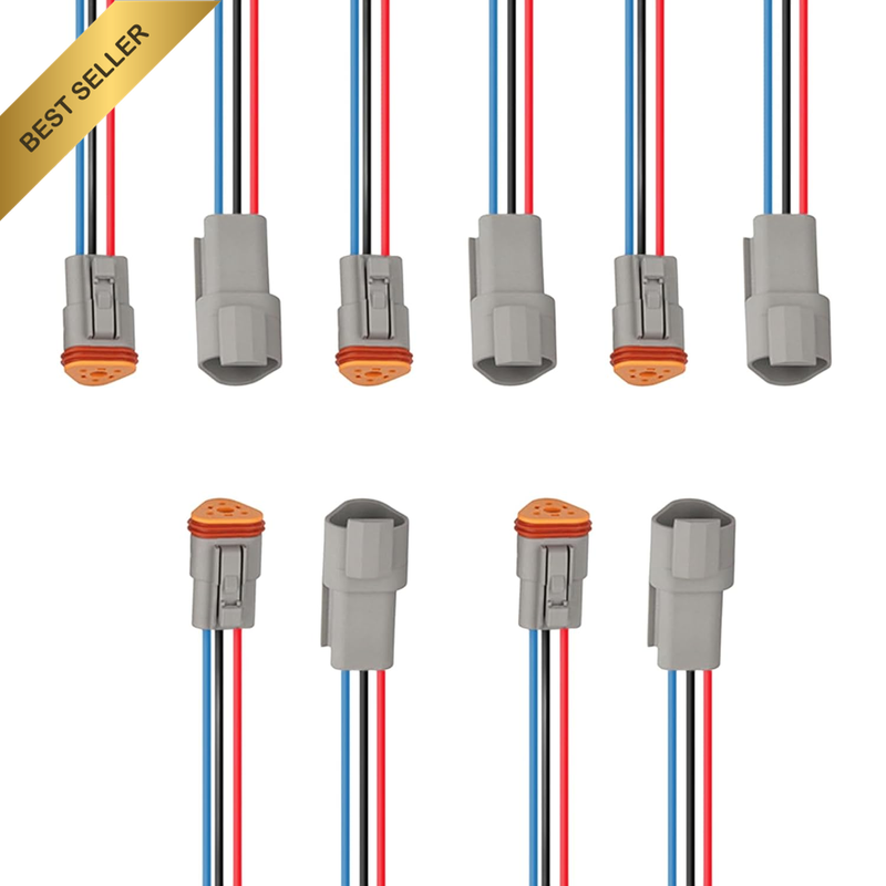 3 Pin Deutsch Car Waterproof Electrical Connectors, 17AWG 3 Way Automotive Male