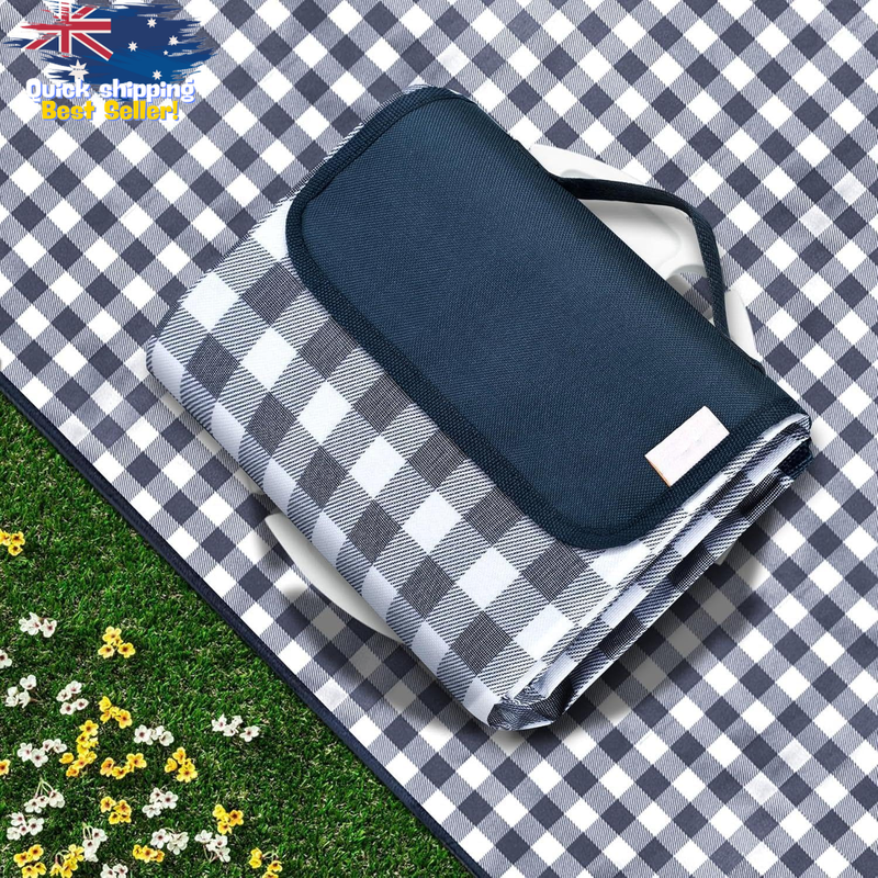 Checkered Picnic Mat 2-Pack, Waterproof Beach Blanket, Sandproof 200x200 cm