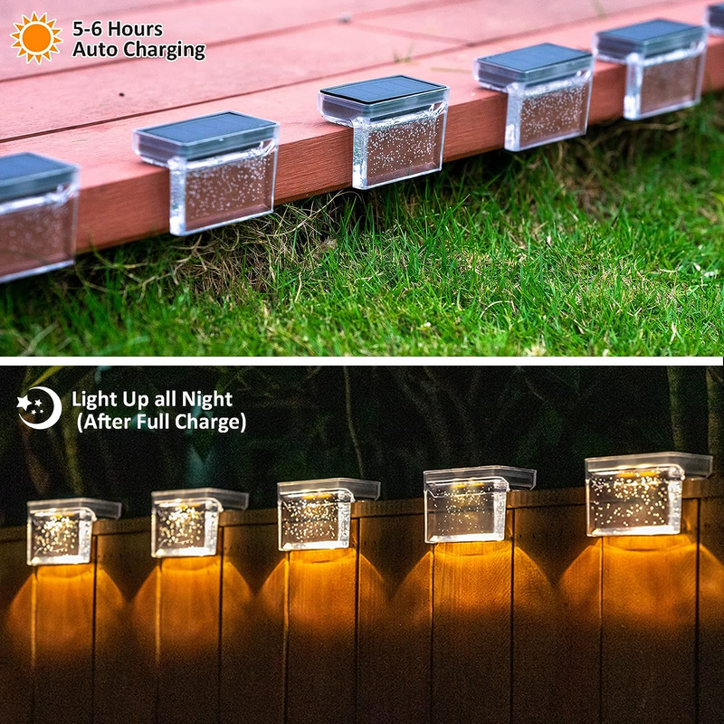 Solar Deck Lights 8 Pack, Solar Step Lights IP65 Waterproof Solar Powered Outdoo
