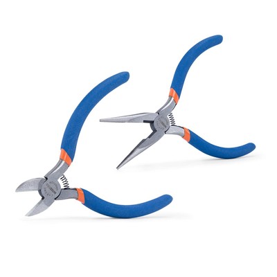 2 Pcs Mini pliers， Long Nose Pliers and Diagonal Cutting Pliers Set, Multi-fu...