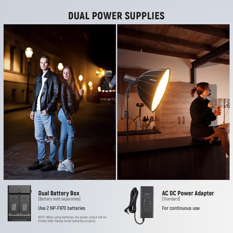 MS150B Bi Color LED Video Light with App Control, 2.4G Mode, 130W Mini COB Conti
