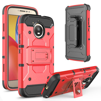 For Motorola Moto E4 & E4 Plus Phone Case, Belt Clip Cover+ HD Screen Protector