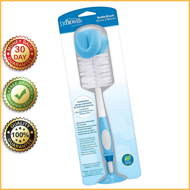 DR. BROWN'S SOFT TOUCH BABY BOTTLE BRUSH Sponge & Bristle Br