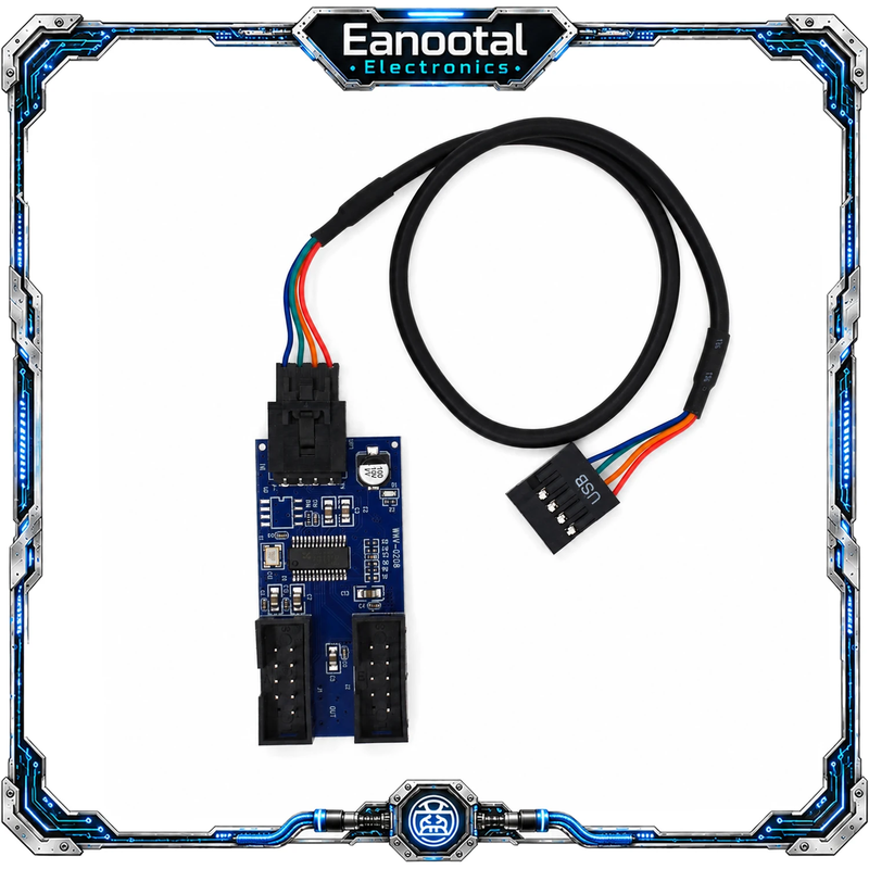 Desktop PC Internal USB 2.0 Hub 9Pin Motherboard Header Multiplier 2 Port 4 Port