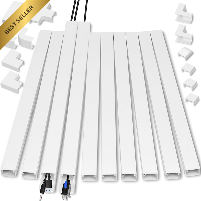 22Pcs 10 × W 0.96In × H 0.57In Paintable Cord Hider Kit, Cable Hider Cover Racew