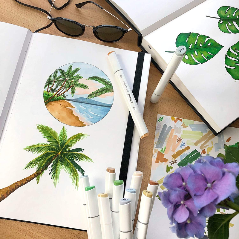 Sketchbook Marker Paper Pad: 8.3"X8.3" Square Art Sketch Book Drawing Papers 78