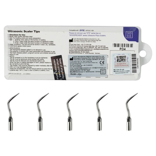 5× Dental Ultrasonic Piezo Scaler Tips Kit GD1 GD2 GD4 PD1 FIT DTE SATELEC NSK