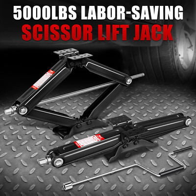 [2шт] 2,5-тонный ножничный домкрат для выравнивания стабилизатора прицепа RV с рукояткой черного цвета