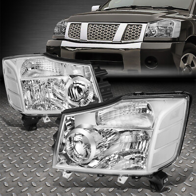 ДЛЯ 04-15 NISSAN TITAN ARMADA ХРОМИРОВАННЫЙ КОРПУС ПРОЗРАЧНЫХ УГЛОВЫХ ФАР ГОЛОВНОГО СВЕТА