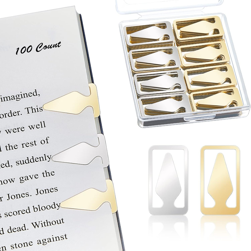 Book Line Markers 100 Count Tin Mixed Metals Bookmarkers Book Page Markers Arrow