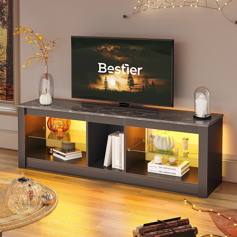 For 55+ Inch Tv Adjustable Glass Shelve