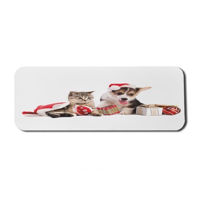 Ambesonne Xmas Snow Rectangle Non-Slip Mousepad, 31'' x 12'' Gaming Size