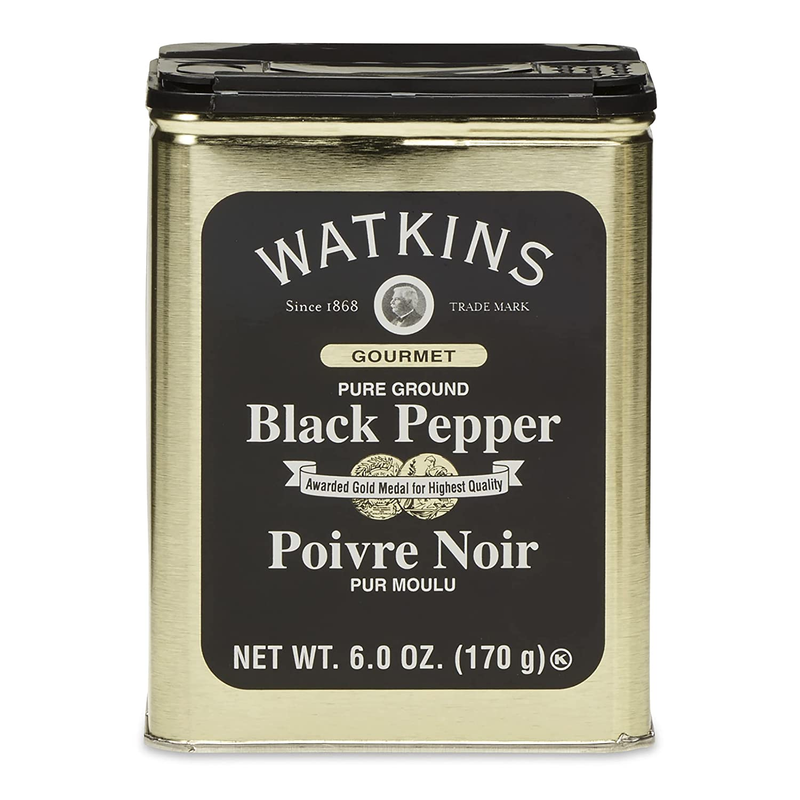 Gourmet Pure Ground Black Pepper Spice Tin, All Natural 12 O