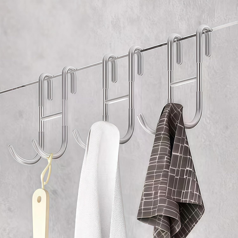 Over Shower Glass Door Hooks 3 Pack, 304 Stainless Steel, Silver