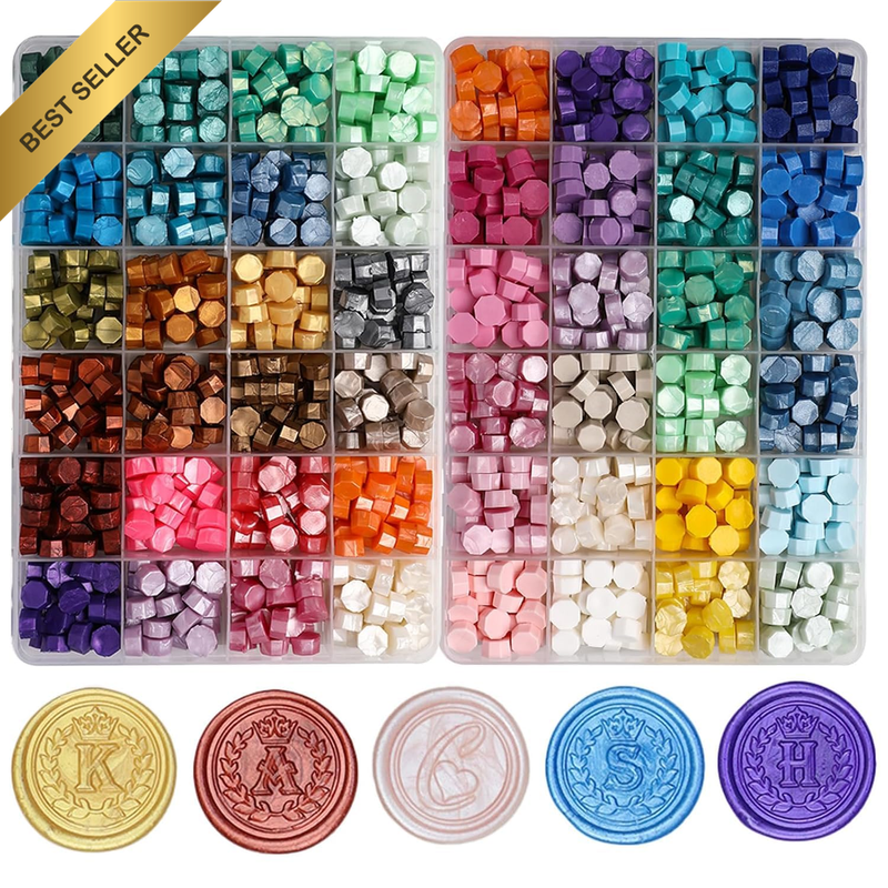 1200 Pcs Multicolor Wax Seal Beads, Non-Toxic, Smokeless, Easy to Melt, Perfect
