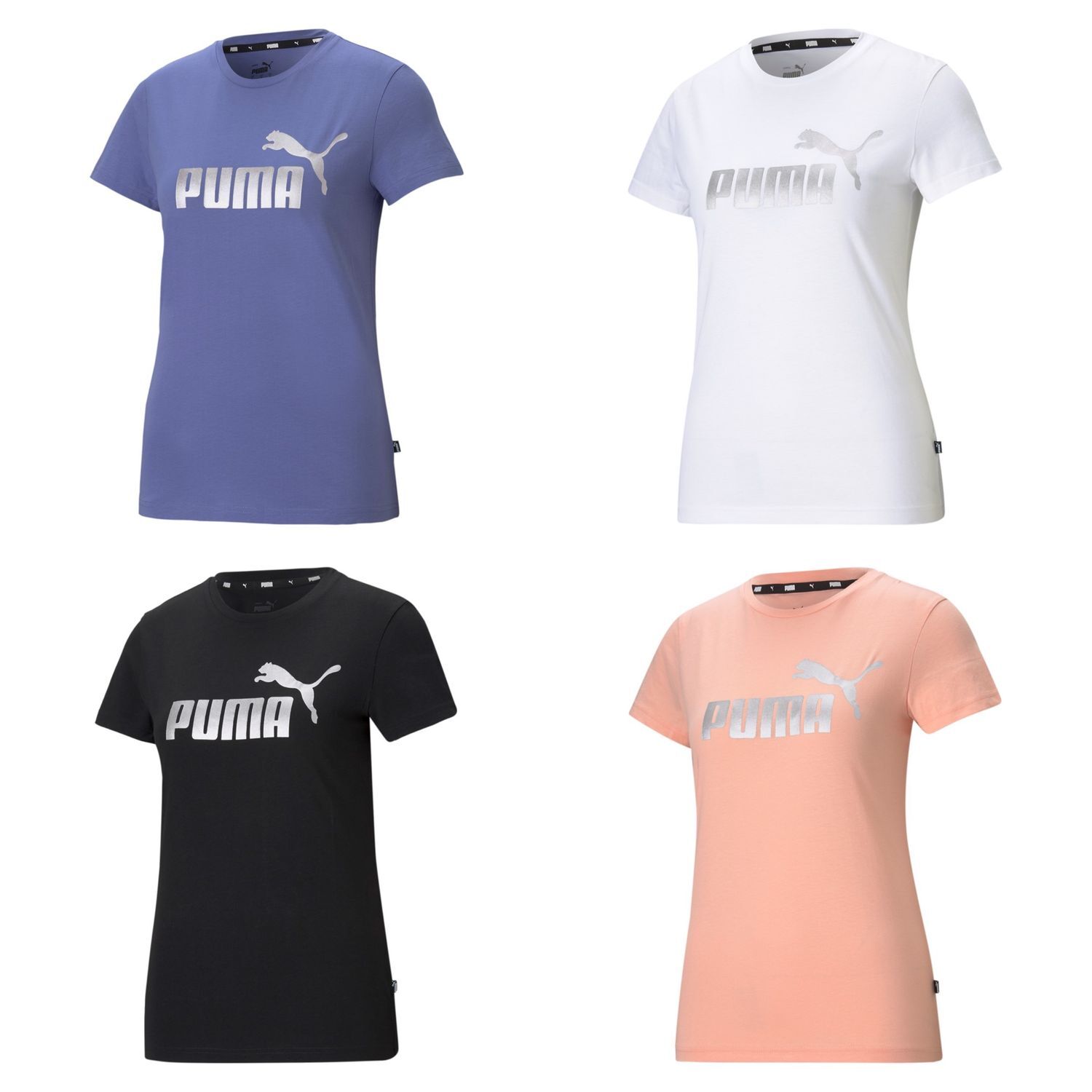 Puma Ladies Ess + Metallic Logo Tee/ Short Sports Shirt