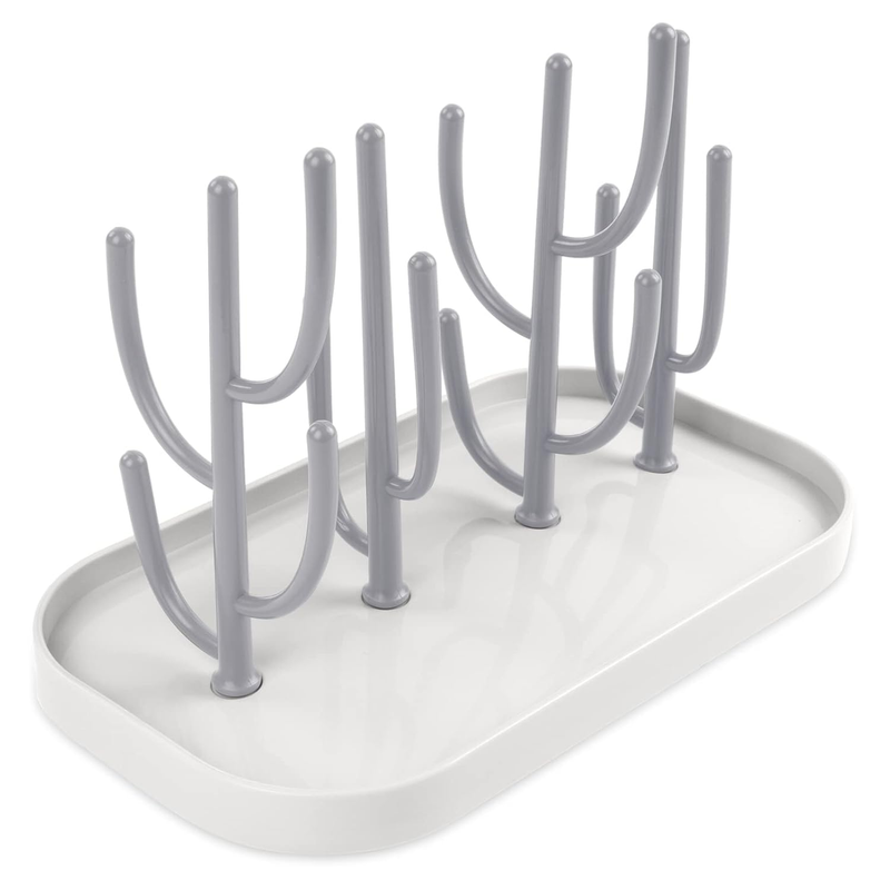 Trockenständer für Babyflaschen mit Abtropfschale Zubehör BPA-frei Grau