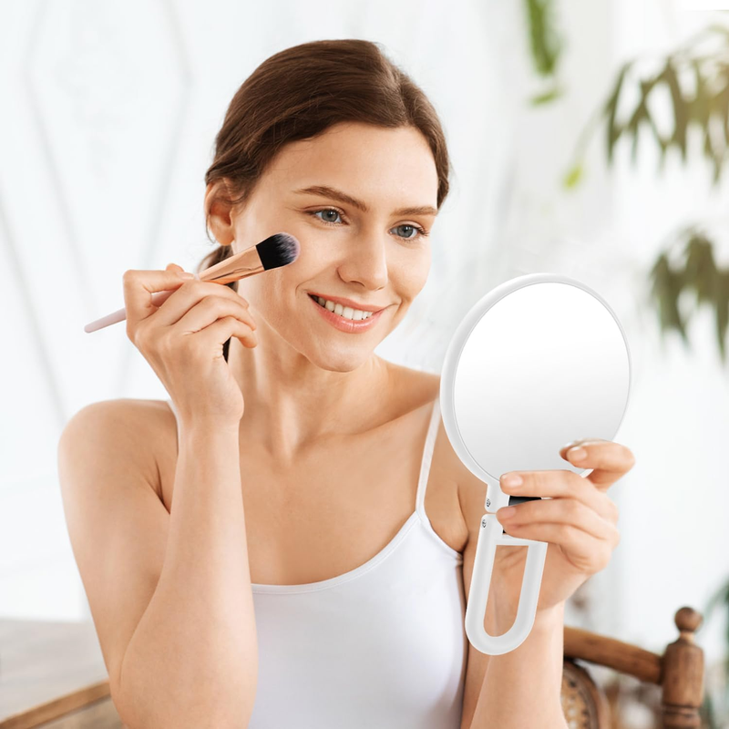 30X Magnifying Mirror, Travel Hand Mirrors with Handle, Double Sided Handheld Mi