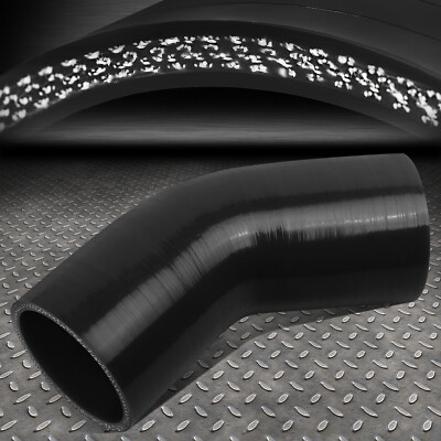 4-СЛОЙНЫЙ 2,5-ГРАДУСНЫЙ ВПУСКНОЙ ТРУБОПРОВОД ПОД УГЛОМ 45 ГРАДУСОВ / ТРУБОПРОВОД ПРОМЕЖУТОЧНОГО ОХЛАДИТЕЛЯ ЧЕРНЫЙ СИЛИКОНОВЫЙ ШЛАНГ / ТРУБА