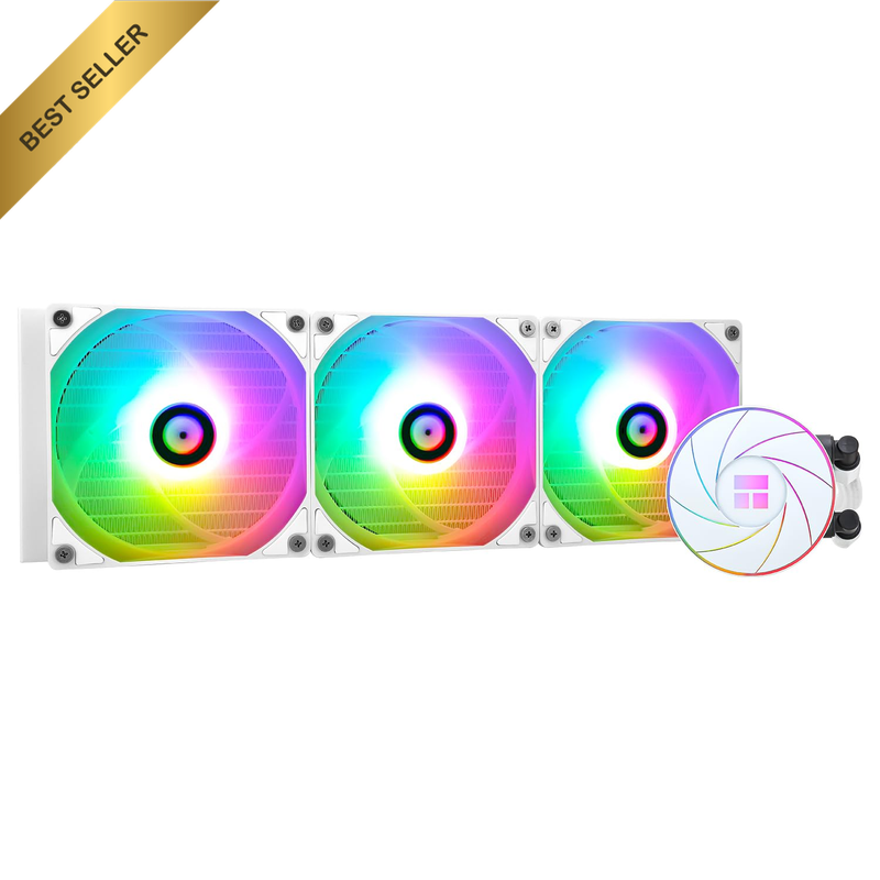 Aqua Elite 360 White ARGB Liquid CPU Cooler, 360 AIO Cooling Row Size, 3 X 120Mm
