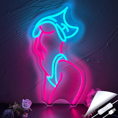 , Girl Women Body Neon Light Sign, Pink Led Neon Signs For