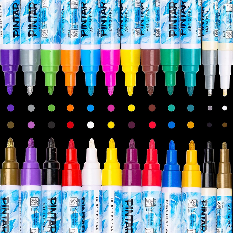 PINTAR Oil Based Paint Pens - Oil Paint Markers - Paint Pens For Rock Painting,G