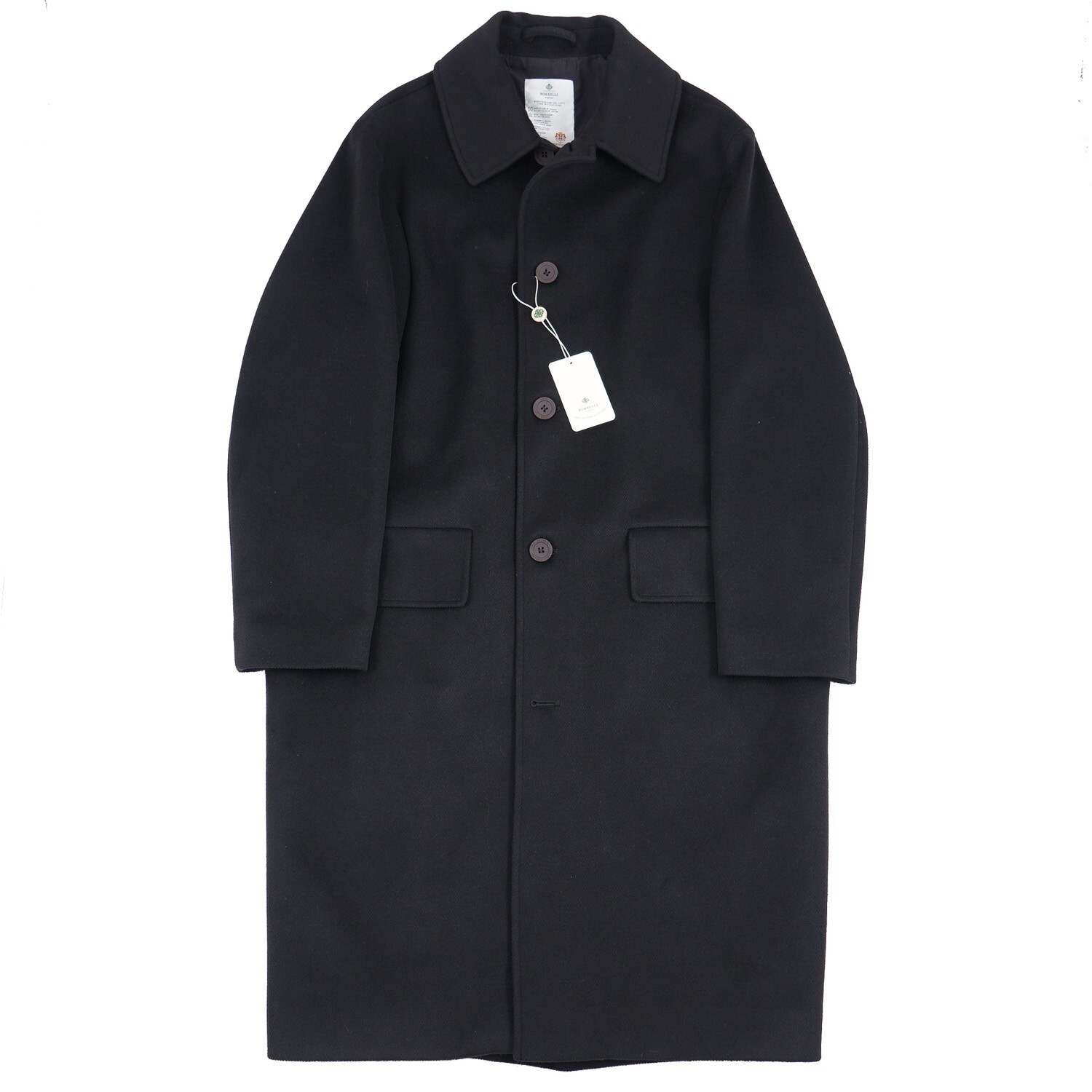 Pre-owned Luigi Borrelli Black Extra-soft Plush Winter Overcoat Xl / 44r Outer Coat