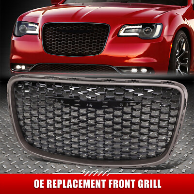 Для 15-23 Chrysler 300 OE Стиль глянцево-черная передняя решетка радиатора с эмблемой