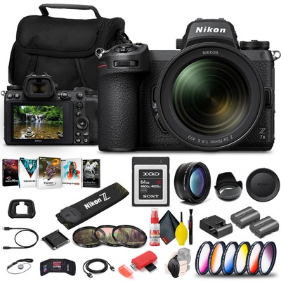 Nikon Z 7II Mirrorless Digital Camera 45.7MP with 24-70mm f/4 Lens + More Bundle