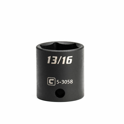 Capri Tools Shallow Impact Socket, 3/8 in. Drive, 6-Point, SAE 5/16 to 1 in