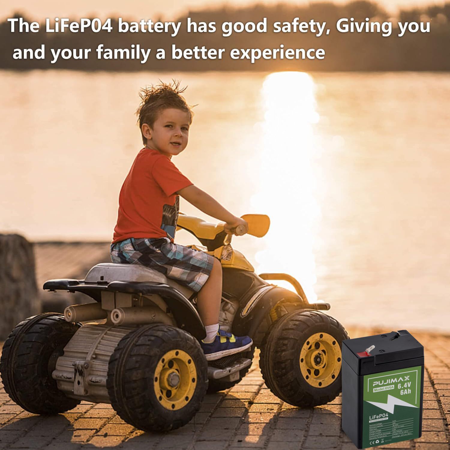 Lifepo4 Lithium Battery 6V 6Ah 2000+ Cycles Rechargeable Lithium Iron Phosphate