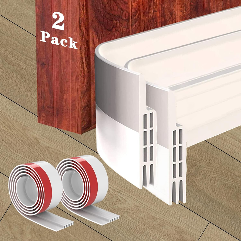 2 Pack Door Draft Stopper, Door Weather Stripping Bottom, Door Seal Sweeps for E
