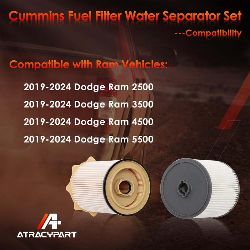 6.7 Cummins Diesel Fuel Filters Compatible with 2019–2024 Dodge Ram 2500 3500 45