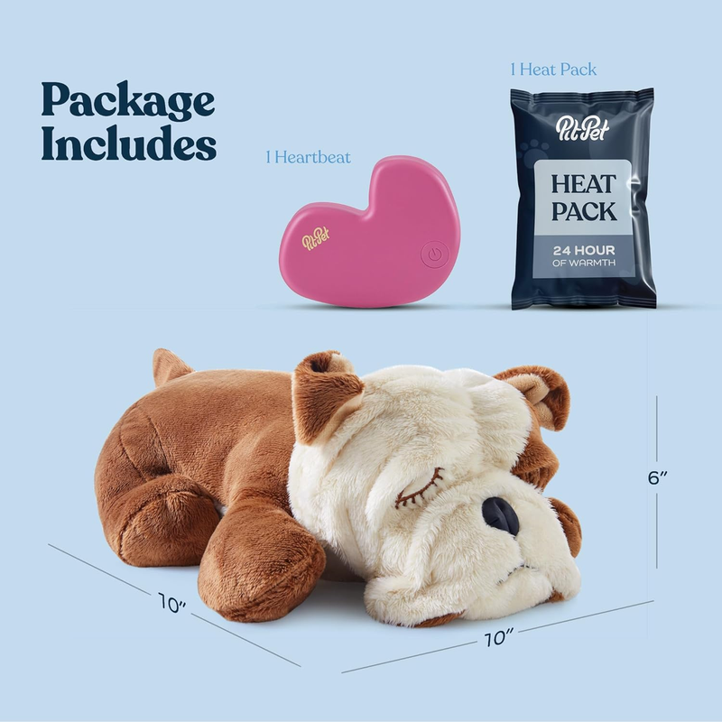 Heartbeat Plush Dog Toy - Heartbeat Helps for Dog Anxiety Relief and Calming Aid