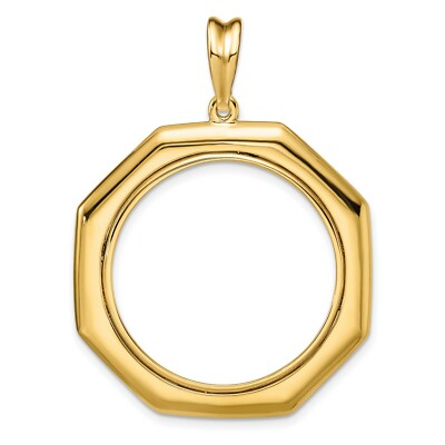 Pre-owned Jewelry Stores Network 14k Yellow Gold Octagonal Prong Set Us $10 Indian Coin Bezel
