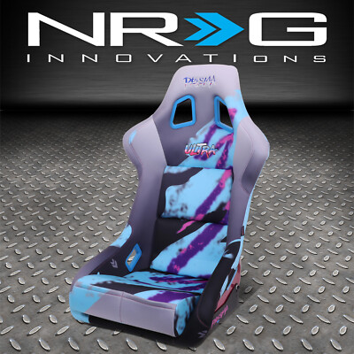 Ковшеобразное гоночное сиденье с фиксированной спинкой NRG Innovations ULTRA Prisma Retro Print FRP большого размера