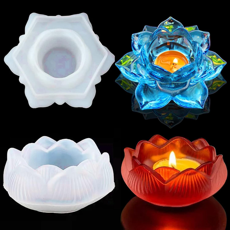 DIY Candle Holder Silicone Moulds Set, Resin Casting Moulds, Pack of 2