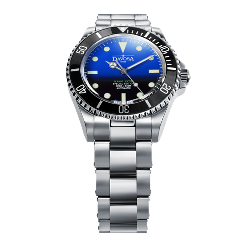 Pre-owned Davosa Ternos Sixties Blue Vintage Dive Automatic Swiss Made 40mm Watch 16152590