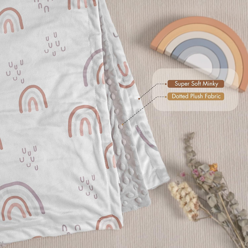 Baby Blankets Unisex Newborn, Super Soft Comfy Rainbow Blankets, for Toddler Bab