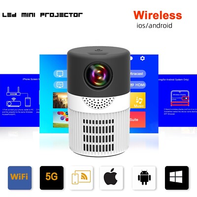 5G Portable Mini Projector 3000 Lumen 1080P WiFi with FREE HDMI CABLE and Stand