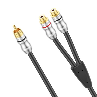 RCA Y-Splitter Cable, 1 RCA Male to 2 RCA Female Short Y Splitter Cable Exten...